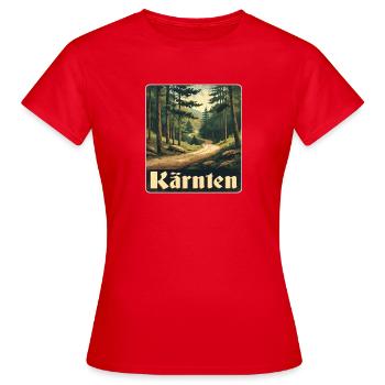 Sentier forestier de Carinthie - T-shirt Femme - rouge - Devant - AI Model Female 172 dark (172cm)