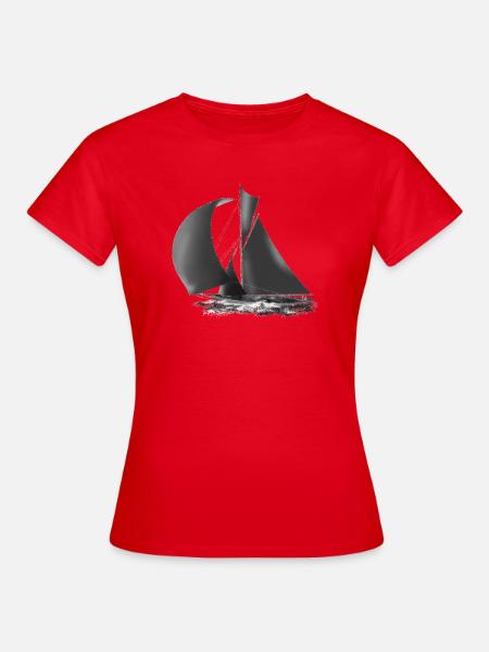 Segelboot - Frauen T-Shirt - Rot
