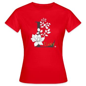 Lettre L Liana - T-shirt Femme - rouge - Devant - AI Model Female 172 dark (172cm)