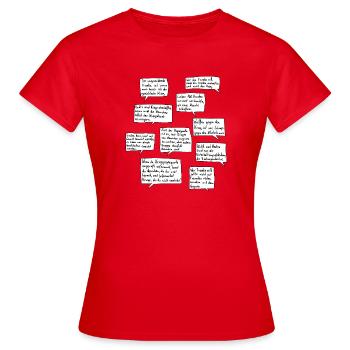 Dix citations pour la paix - T-shirt Femme - rouge - Devant - AI Model Female 172 dark (172cm)
