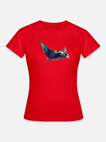 Manta Rochen Teufelsrochen Stachelrochen Taucher - Frauen T-Shirt - Rot