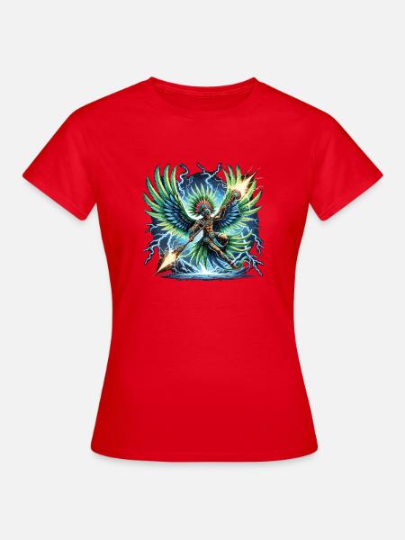 Weltengestalt Flügelkrieger Azteken - Frauen T-Shirt - Rot