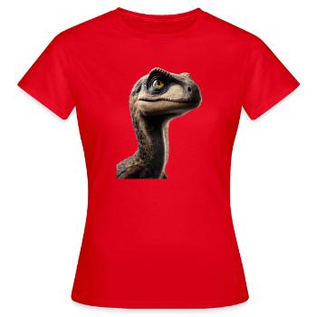 Raptor Velociraptor Dinosaurier Dino Raptoren - Frauen T-Shirt - Rot - Vorne - AI Model Female 172 dark (172cm)
