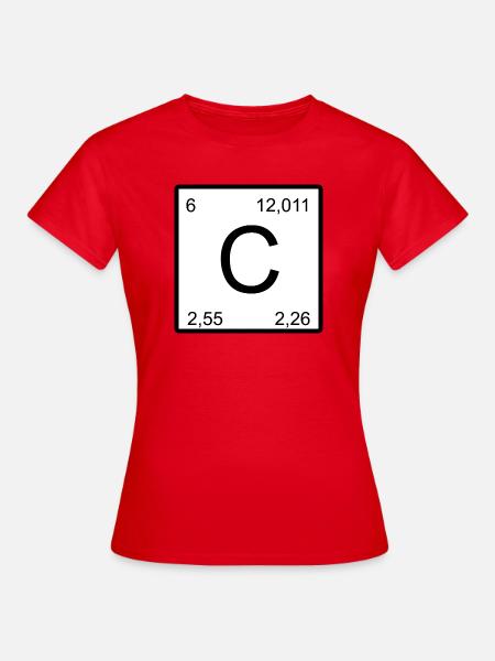 Kohlenstoff Symbol C - Frauen T-Shirt - Rot
