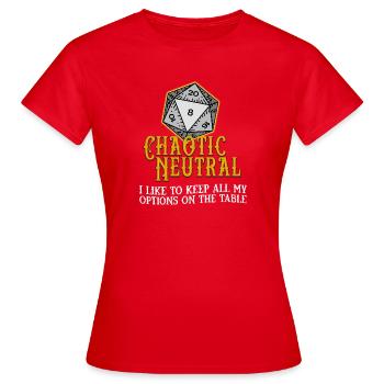 Chaotisch Neutral D20 - Frauen T-Shirt - Rot - Vorne - AI Model Female 172 dark (172cm)