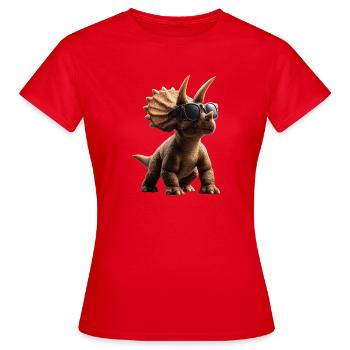 Triceratops Dinosaure Dinos Triceratops Dino - T-shirt Femme - rouge - Devant - AI Model Female 172 dark (172cm)