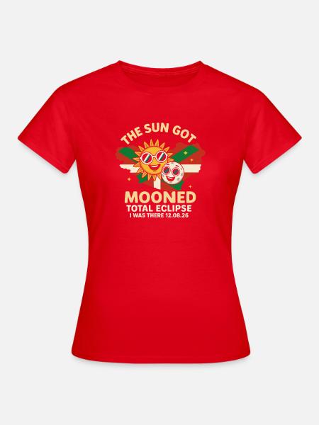 Sonne Mooned Totale Finsternis 12.08.26 - Frauen T-Shirt - Rot