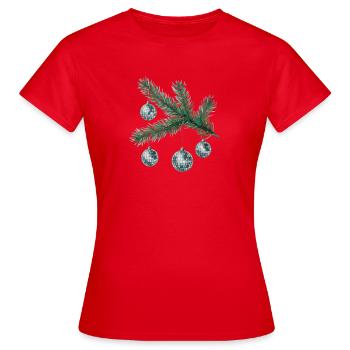Boules disco sur le sapin de Noël - T-shirt Femme - rouge - Devant - AI Model Female 172 dark (172cm)