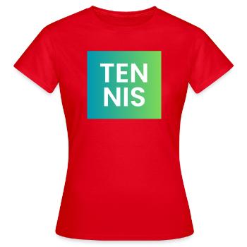 Tennis Gradient Typography - Women's T-Shirt - red - Front - AI Model Female 172 dark (172cm)