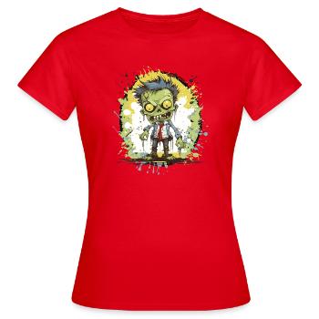 Zombie Comic Splatter - Frauen T-Shirt - Rot - Vorne - AI Model Female 172 dark (172cm)