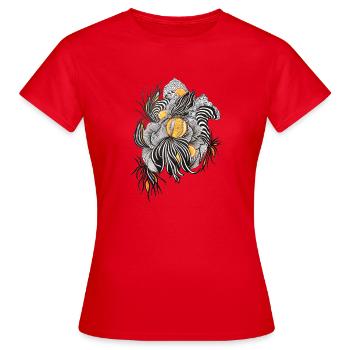 NoirBlüten Orange Akzente - Frauen T-Shirt - Rot - Vorne - AI Model Female 172 dark (172cm)