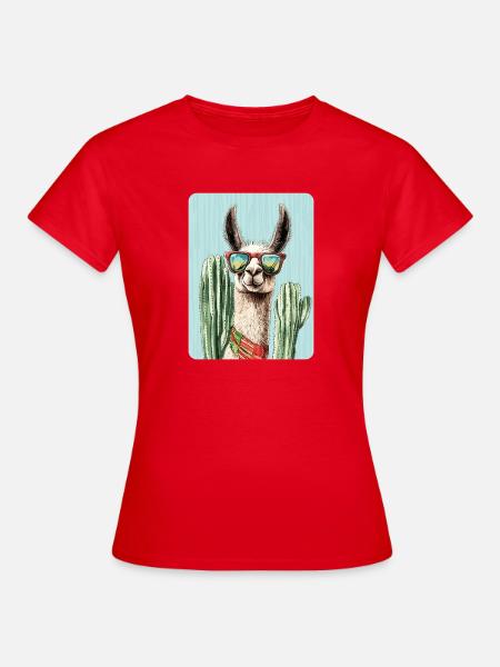 Lama - Frauen T-Shirt - Rot