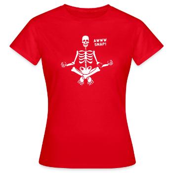 Bone Fracture Halloween Skeleton Bone Arm Fracture - Women's T-Shirt - red - Front - AI Model Female 172 dark (172cm)