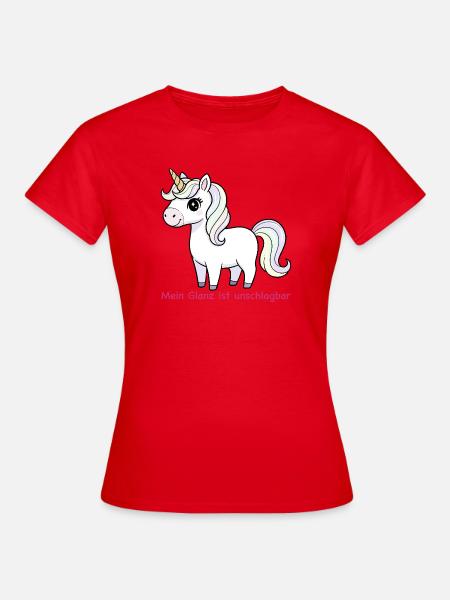 Pastell Einhorn Glanz - Frauen T-Shirt - Rot