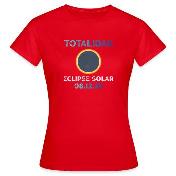 Gesamtheit der Sonnenfinsternis 2026 - Frauen T-Shirt - Rot - Vorne - AI Model Female 172 dark (172cm)