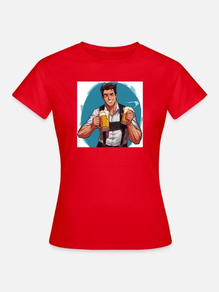 Bierheld im Festival-Charme - Frauen T-Shirt - Rot