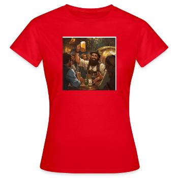 Ambiance de festival de la bière dans la taverne locale - T-shirt Femme - rouge - Devant - AI Model Female 172 dark (172cm)