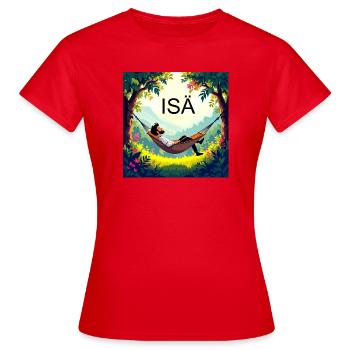 Papa dans un hamac - T-shirt Femme - rouge - Devant - AI Model Female 172 dark (172cm)