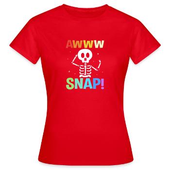 Bone Fracture Halloween Skeleton Bone Arm Fracture - Women's T-Shirt - red - Front - AI Model Female 172 dark (172cm)