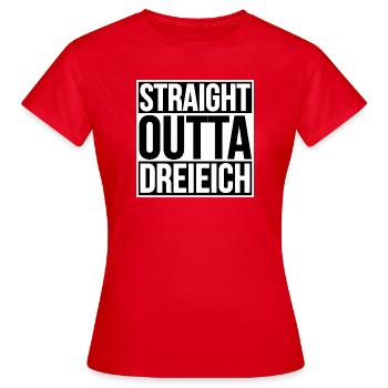 STRAIGHT OUTTA DREIEICH - Women's T-Shirt - red - Front - AI Model Female 172 dark (172cm)