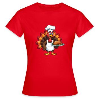 Cuisinier de dinde de Thanksgiving Thanksgiving - T-shirt Femme - rouge - Devant - AI Model Female 172 dark (172cm)