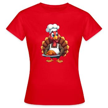 Cuisinier de dinde de Thanksgiving Thanksgiving - T-shirt Femme - rouge - Devant - AI Model Female 172 dark (172cm)