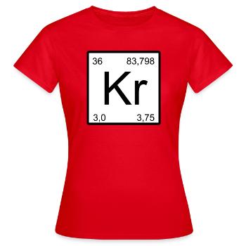 Krypton Kr Symbol Druck - Frauen T-Shirt - Rot - Vorne - AI Model Female 172 dark (172cm)