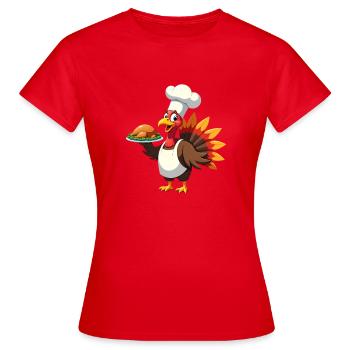 Cuisinier de dinde de Thanksgiving Thanksgiving - T-shirt Femme - rouge - Devant - AI Model Female 172 dark (172cm)