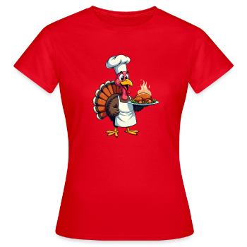 Cuisinier de dinde de Thanksgiving Thanksgiving - T-shirt Femme - rouge - Devant - AI Model Female 172 dark (172cm)