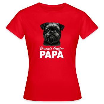 Midget Belge Griffon Bruxelles Griffon Dad - T-shirt Femme - rouge - Devant - AI Model Female 172 dark (172cm)