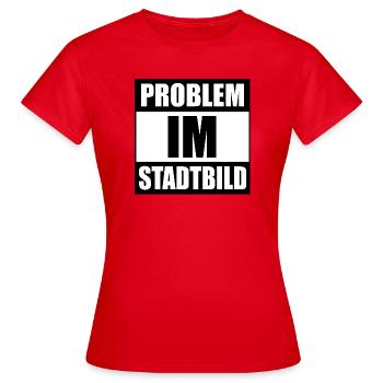 Problème dans le paysage urbain - T-shirt Femme - rouge - Devant - AI Model Female 172 dark (172cm)