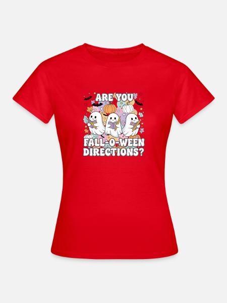 Herbst-O-Ween-Geister-Lesung - Frauen T-Shirt - Rot