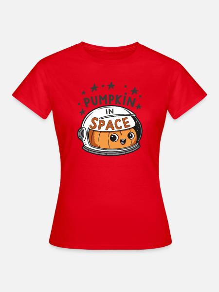 Kürbis auf einer Weltraummission - Frauen T-Shirt - Rot