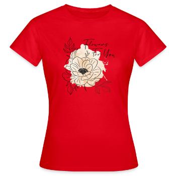 Des fleurs pour vous - T-shirt Femme - rouge - Devant - AI Model Female 172 dark (172cm)