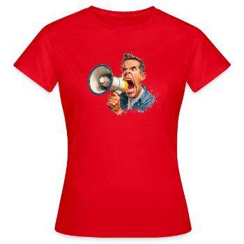 Appel fort avec mégaphone - T-shirt Femme - rouge - Devant - AI Model Female 172 dark (172cm)