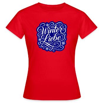 Amour d’hiver Coeur hivernal - T-shirt Femme - rouge - Devant - AI Model Female 172 dark (172cm)