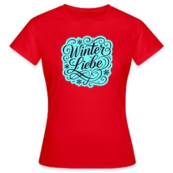 Amour d’hiver Coeur hivernal - T-shirt Femme - rouge - Devant - AI Model Female 172 dark (172cm)
