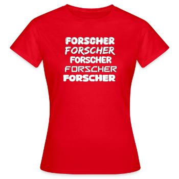 Job Researcher - Women's T-Shirt - red - Front - AI Model Female 172 dark (172cm)