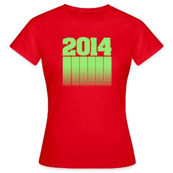 2014 2014 - Frauen T-Shirt - Rot - Vorne - AI Model Female 172 dark (172cm)