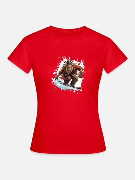 Wikinger Snowboard - Frauen T-Shirt - Rot