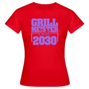 2030 - Frauen T-Shirt - Rot - Vorne - AI Model Female 172 dark (172cm)