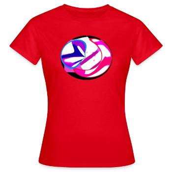 Neon Swirl Abstrakt - Frauen T-Shirt - Rot - Vorne - AI Model Female 172 dark (172cm)