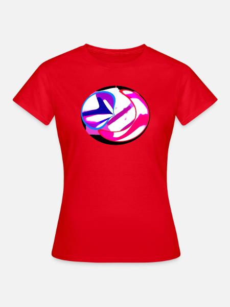 Neon Swirl Abstrakt - Frauen T-Shirt - Rot