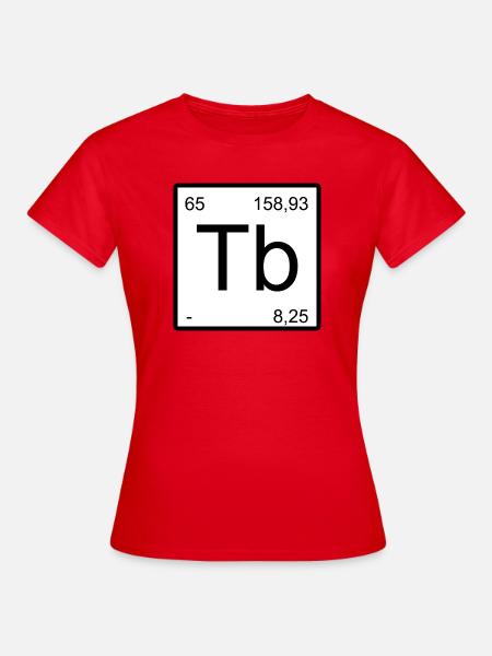Tb Periodensymbol Minimalistik - Frauen T-Shirt - Rot