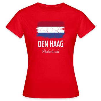 Den Haag - Frauen T-Shirt - Rot - Vorne - AI Model Female 172 dark (172cm)