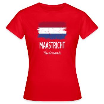 Maastricht - Frauen T-Shirt - Rot - Vorne - AI Model Female 172 dark (172cm)