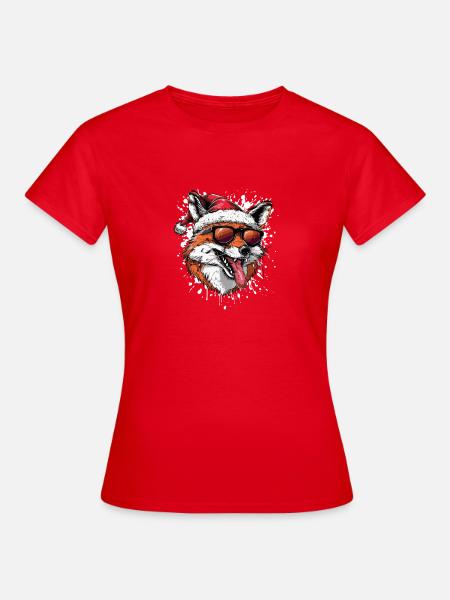 Fuchs Weihnachten Lustig - Frauen T-Shirt - Rot