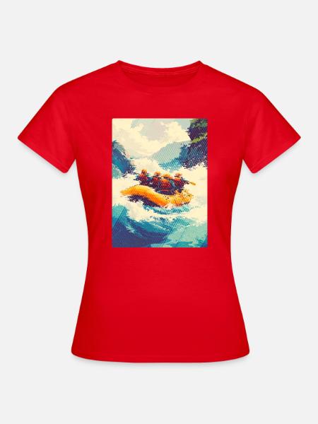 Rafting-Expedition in Wild Rapids - Frauen T-Shirt - Rot