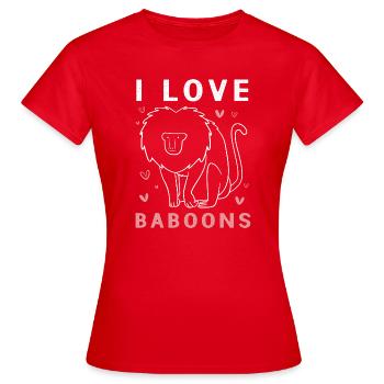Pavian Primat Affe Affen Baboon - Frauen T-Shirt - Rot - Vorne - AI Model Female 172 dark (172cm)