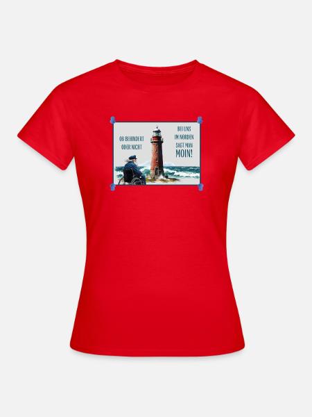 Norddeutscher Leuchtturm zum Thema Inklusion - Frauen T-Shirt - Rot